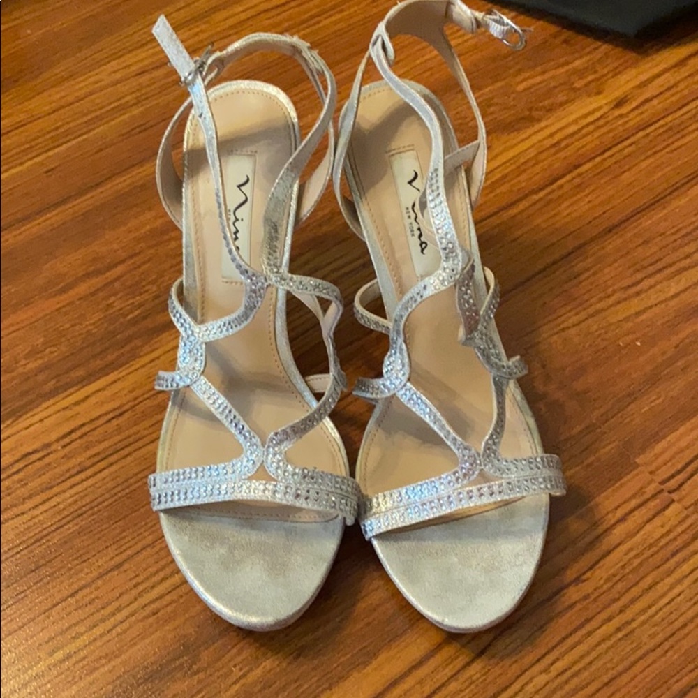 silver nina heels